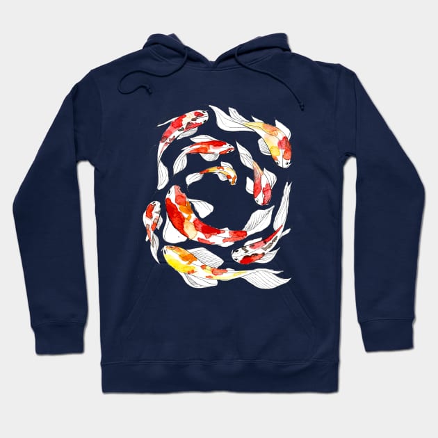 Watercolor Koi Fish Hoodie by MagdalenaIllustration